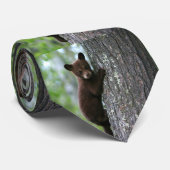 Cravate Bear Cub Escalade A Tree Print Necktie (Roulé)