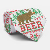 Cravate Bear Deer or Beer Christmas Jumper Knit Style (Roulé)