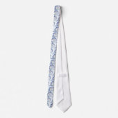 Cravate Beau Bleu & Blanc Mer Shell Art Fractal fin (Dos)