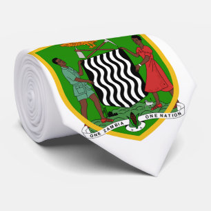 Cravate Beau bras de manteau de drapeau de la Zambie