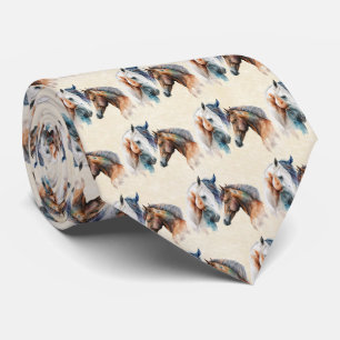 Cravate Beau Chevaux Western Boho Motif