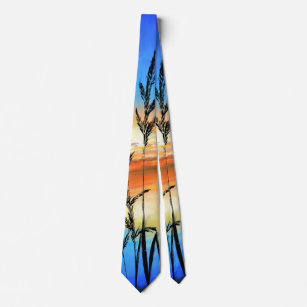 Cravate Beau coucher de soleil sur le lac - Miroir - Peint