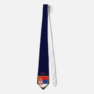 Cravate Beau drapeau de la Serbie