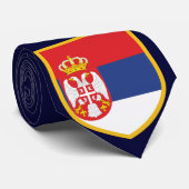 Cravate Beau drapeau de la Serbie (Roulé)
