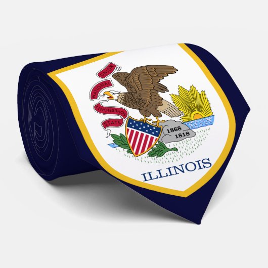 Cravate Beau drapeau de l'Illinois (Roulé)