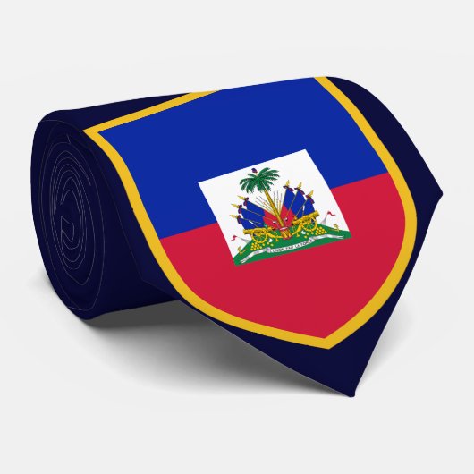 Cravate Beau drapeau du Haïti (Roulé)