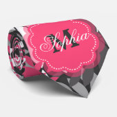 Cravate Beau modèle floral monogramme girly tendance (Roulé)