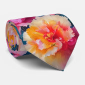 Cravate Beau Motif à fleurs rose doux (Roulé)