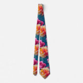 Cravate Beau Motif à fleurs rose doux (Dos)