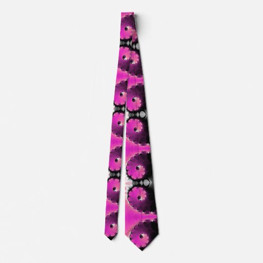 Cravate Beau motif d'art fractal en spirale rose girly (Dos)