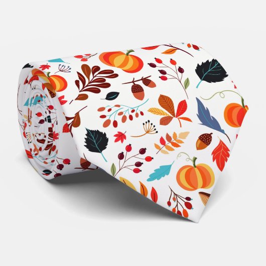Cravate Beau Motif d'automne 1 (Roulé)