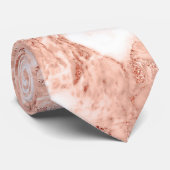Cravate Beau motif rose de marbre d'étincelle d'or (Roulé)