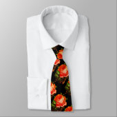 Cravate BEAU ROSE, Orange Black (Attaché)