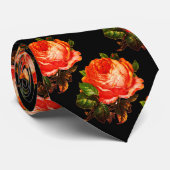 Cravate BEAU ROSE, Orange Black (Roulé)