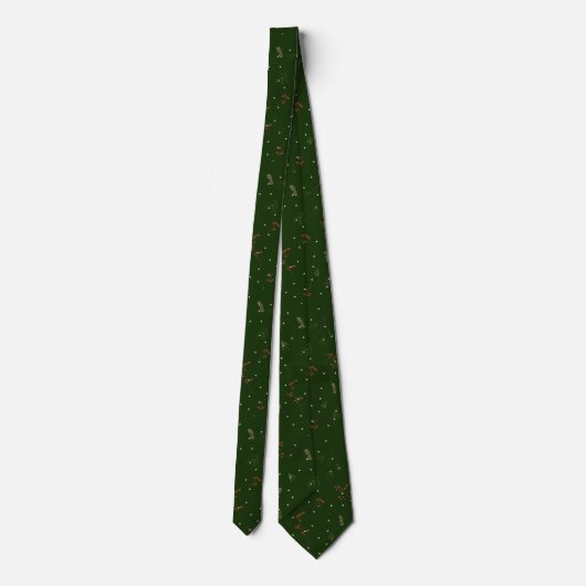Cravate Beau Vert foncé avec un design de Noël minimal (Dos)