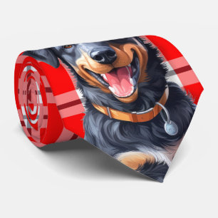 Cravate Beauceron Red Plaid Noël
