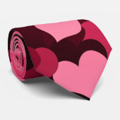 Cravate Beaucoup de Coeurs roses, Motif d'amour mignon (Roulé)