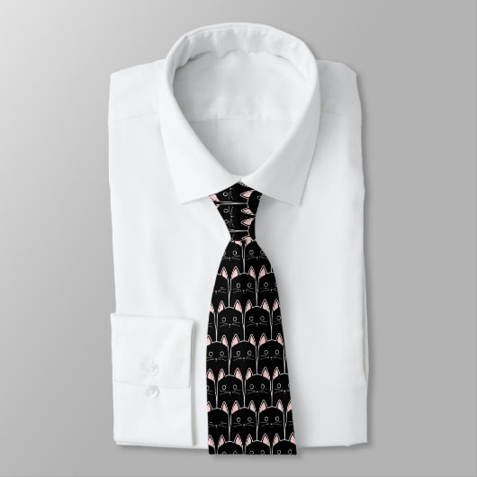 Cravate Beaucoup de Motif de chats noirs (Attaché)