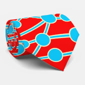 Cravate Beaucoup de Routes II Bleues avec Crème sur Rouge (Roulé)