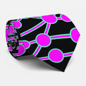 Cravate Beaucoup de routes II Magenta & Turquoise sur Noir (Roulé)