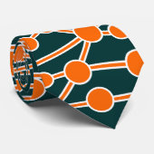 Cravate Beaucoup de routes II Orange & Blanc sur Vert 0033 (Roulé)