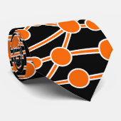 Cravate Beaucoup de routes II orange et blanc sur noir (Roulé)