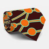 Cravate Beaucoup de routes II Orange & Turquoise sur Brown (Roulé)