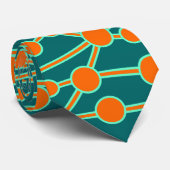 Cravate Beaucoup de routes II Orange & Turquoise sur Turqu (Roulé)