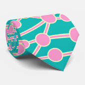Cravate Beaucoup de routes II Rose & Crème sur Aqua 0ABAB5 (Roulé)