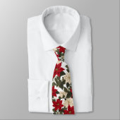 Cravate beauté hiver fleurs hiver hiver rouge fleurs vert (Attaché)