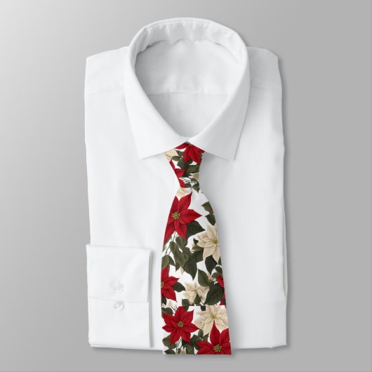 Cravate beauté hiver fleurs hiver hiver rouge fleurs vert (Attaché)