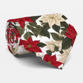 Cravate beauté hiver fleurs hiver hiver rouge fleurs vert (Roulé)