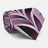 Cravate Beautiful Leaves à Aubergine Purple (Roulé)