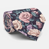 Cravate Beautiful Menswear Ties Rose Floral (Roulé)