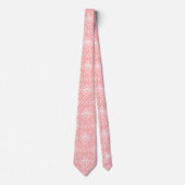 Cravate Beautiful pink and white floral damask pattern (Devant)