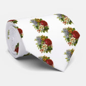 Cravate Beautiful Romantic Summer Bouquet with Red Rose (Roulé)