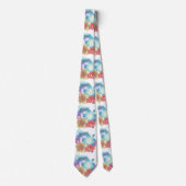 Cravate Beautiful Tropcal Pastel Flowers on White Tie (Devant)