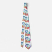 Cravate Beautiful Tropcal Pastel Flowers on White Tie (Dos)
