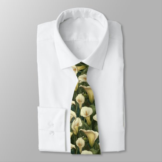 Cravate Beaux Cadeaux Pour Mari Fleur de Lys Calla (Attaché)