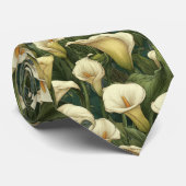 Cravate Beaux Cadeaux Pour Mari Fleur de Lys Calla (Roulé)