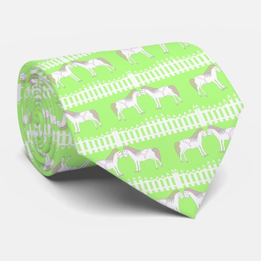 Cravate Beaux Chevaux Blancs Mariage à Motifs (Roulé)