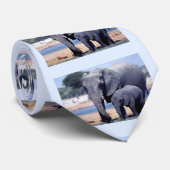 Cravate Beaux éléphants animaux (Roulé)