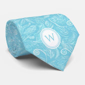 Cravate Bébé bleu Batik Floral Botanique (Roulé)