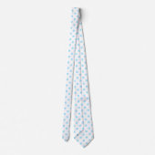 Cravate Bébé bleu croix coutures sur blanc (Dos)