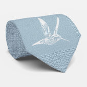 Cravate Bébé Bleu et Blanc Élégant Colibri (Roulé)