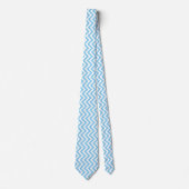 Cravate Bébé Bleu et Blanc Grand Taille Vertical Chevron (Devant)