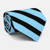 Cravate Bébé Bleu et Noir rayures géométriques (Roulé)