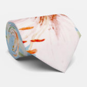 Cravate Bébé bleu et rose Aquarelle Lily Mariage (Roulé)