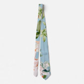 Cravate Bébé bleu et rose Aquarelle Lily Mariage (Dos)