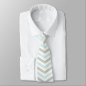 Cravate Bébé bleu moderne, grey, ivory chevron (Attaché)